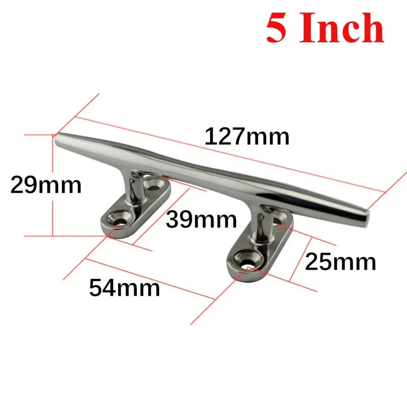 1pc marinho polido resistente barco grampo base oca grampo de aço inoxidável barco doca corda linha grampo 4/5/6/8/10/12 Polegada