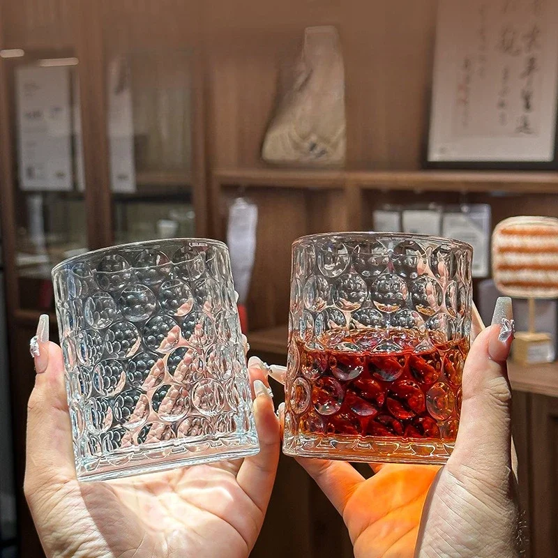 280 ml Whiskyglas Haushalt hitzebeständiges Glas Wasserbecher Sommer Obstgetränk Bier Kaltgetränkebecher Hochwertiges Weinglas