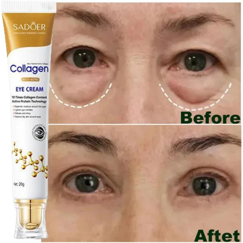 

Instant Anti Wrinkle Eye Cream Collagen Fade Brighten Dark Circle Remove Eye Bag Puffiness Lift Firm Fine Line Korean Skin Care