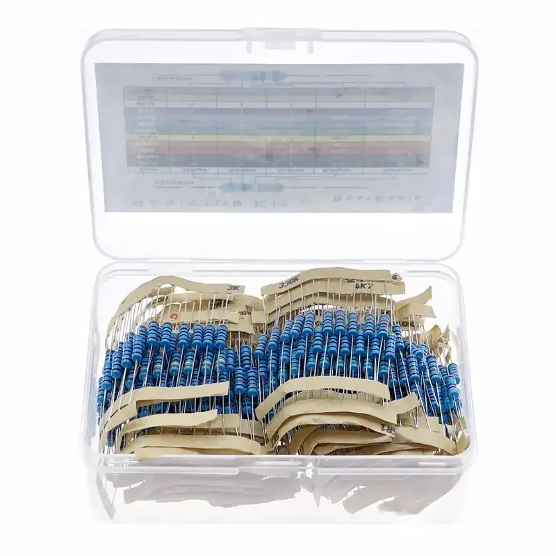 500Pcs 50 Values 1 ohm-1M ohm 1W 1% Metal Film Resistor Resistance Assortment Kit Set