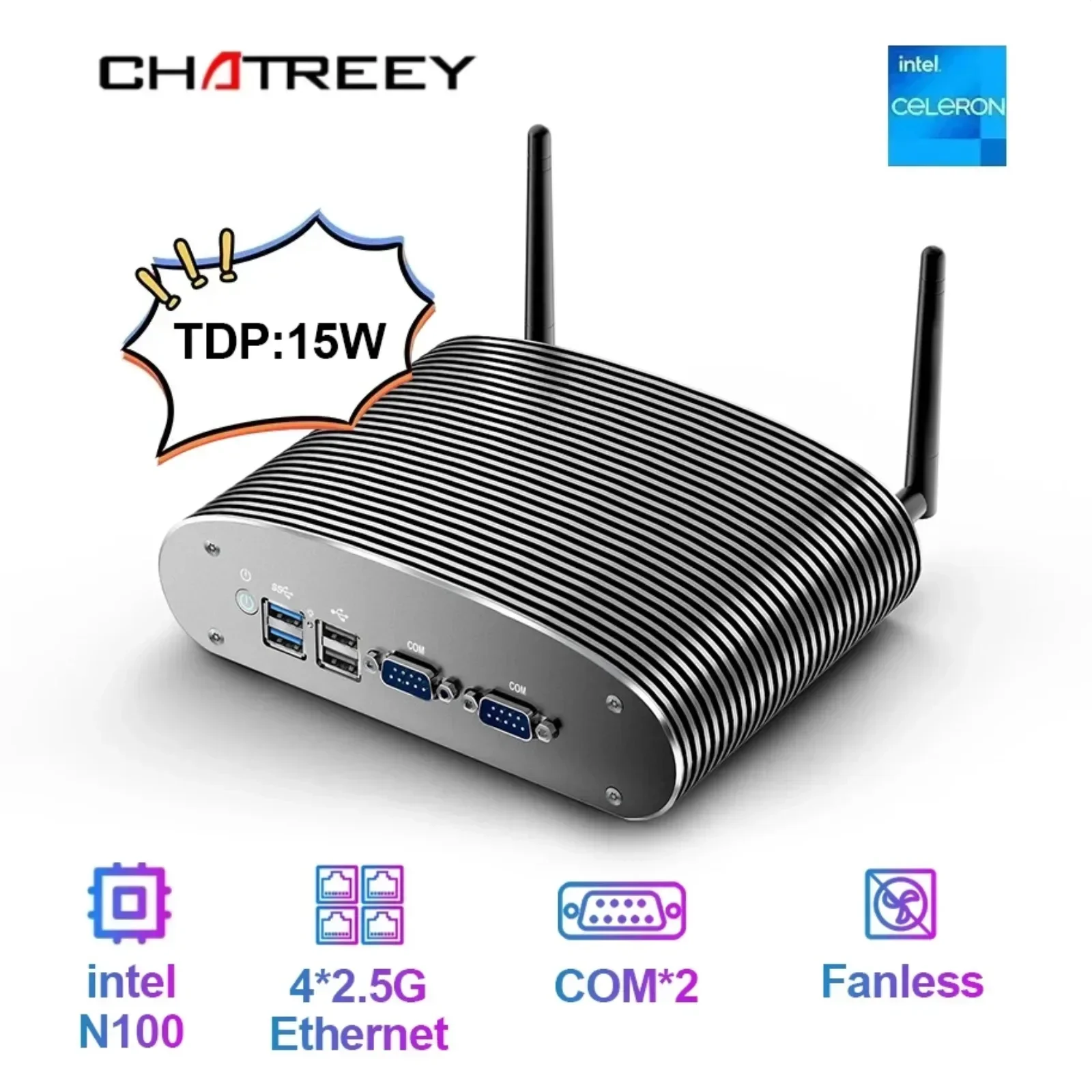 

Chatreey MR02 2.5G pfSense Firewall intel Pentium N100 4*Intel i225 Nics Soft Router DDR4 Fanless Mini PC OPNsense VPN Server