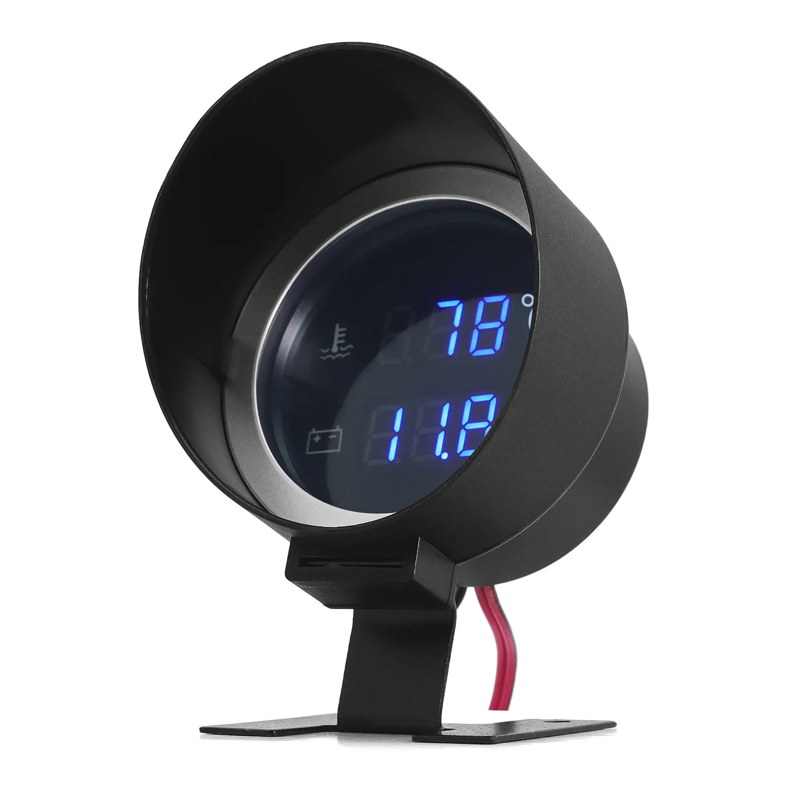2 in 1 runde LED digitale Wassertemperaturanzeige Voltmeter Volt Spannungsmesser Temperatura Moto für 12V24V Auto LKW Temperatursensor – Detail 18