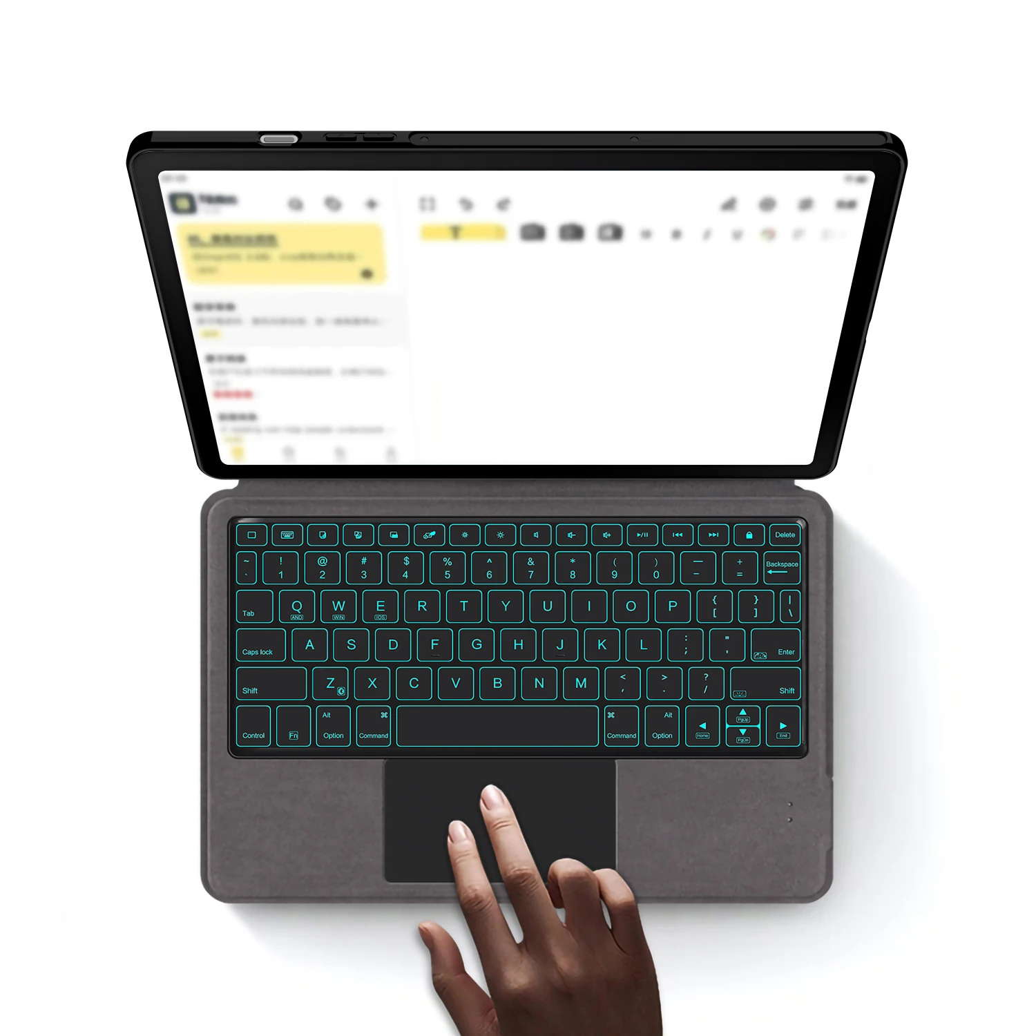 غطاء لوحة المفاتيح لهاتف سامسونج جالاكسي تاب S9 11 "S10 لايت 10.9 بوصة حافظة لجهاز لوحي تاب S9 FE/S10 FE 10.9" لوحة مفاتيح بإضاءة خلفية للوحة اللمس #3