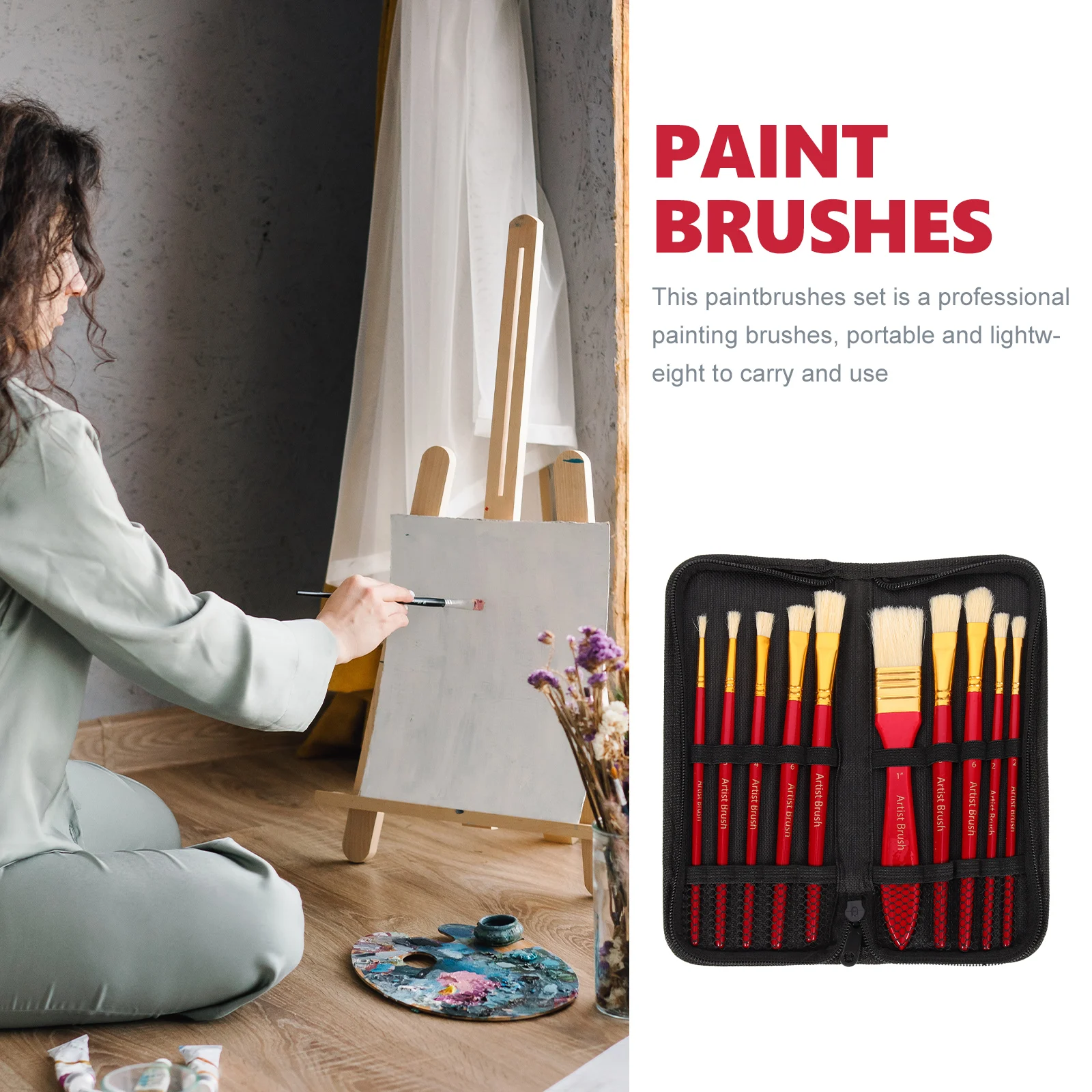 

1 Set Of Portable Paintbrush Set Lightweight Professional Watercolor Brushes For Acrylic Painting Multi-Function Artist Brush