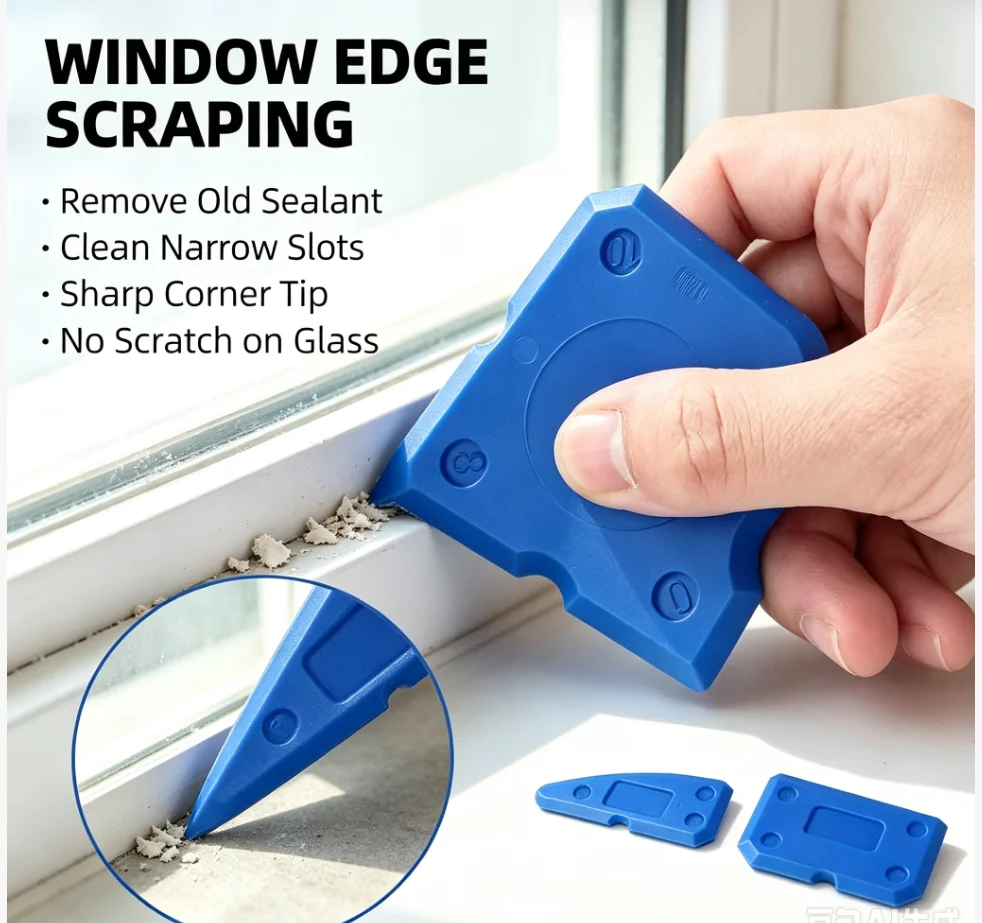 4Pcs Caulking Tool Kit Silicone Joint Sealant Spreader Spatula Scraper Edge Repair Tools Floor Tile Edges Cleaner