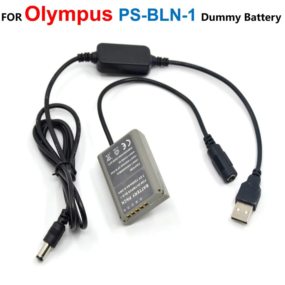 

PS-BLN1 BLN-1 BLN1 Fake Battery DC Coupler + 5V USB Power Bank Cable For Olympus Digital Camera OM-D E-M5 II 2 E-M1 PEN E-P5