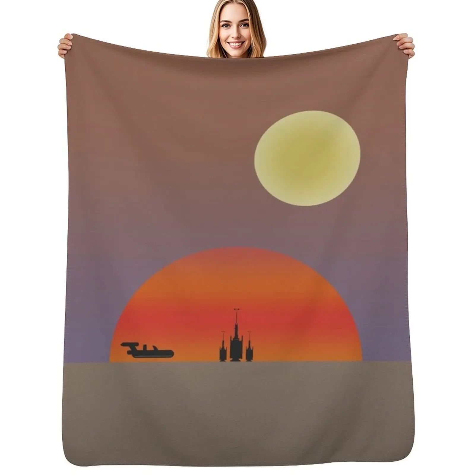 

TATOOINE SUNSET Throw Blanket Soft Shaggy Bed covers Summer Blankets