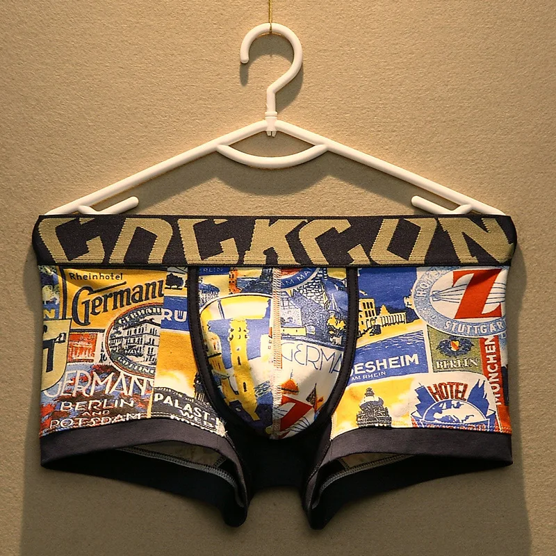 Plus Size Men Underpants Cotton Boxer Shorts Trend Youth Personality Fashion 3xl Letter Print Student Boxer Shorts Boys Trend Pa