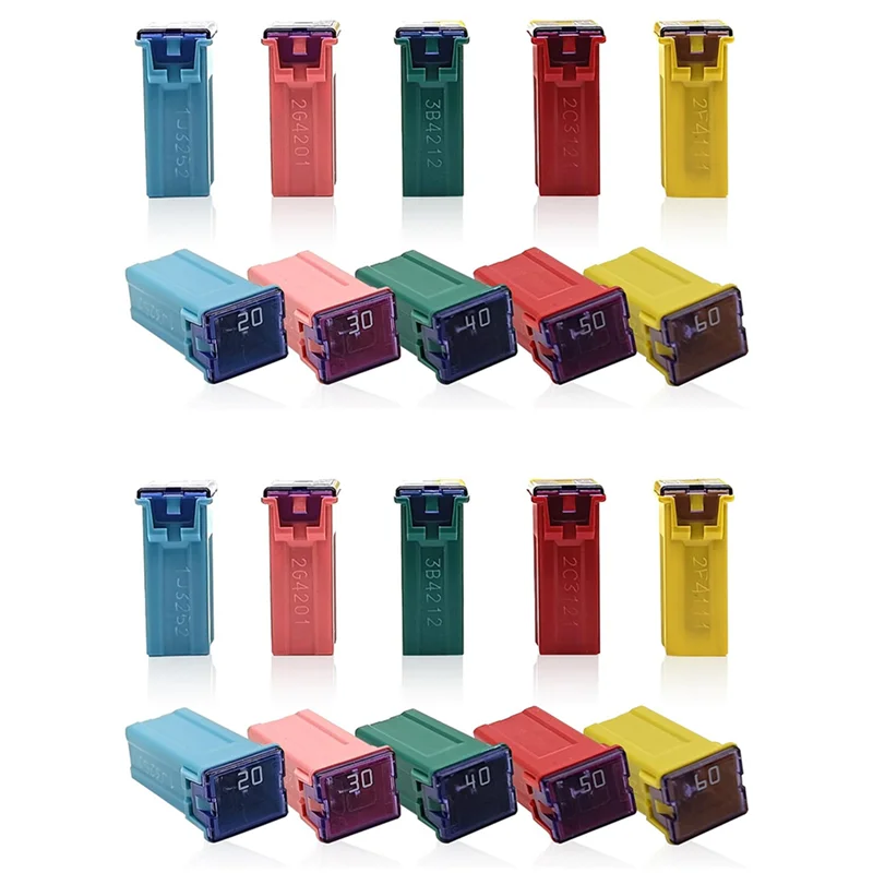 

L38A-20Pcs Automotive Tall Profile Box Shaped Micro-Fuses Box Shaped Fuse Kit (20A/30A/40A/50A/60A, 4Pcs Each)