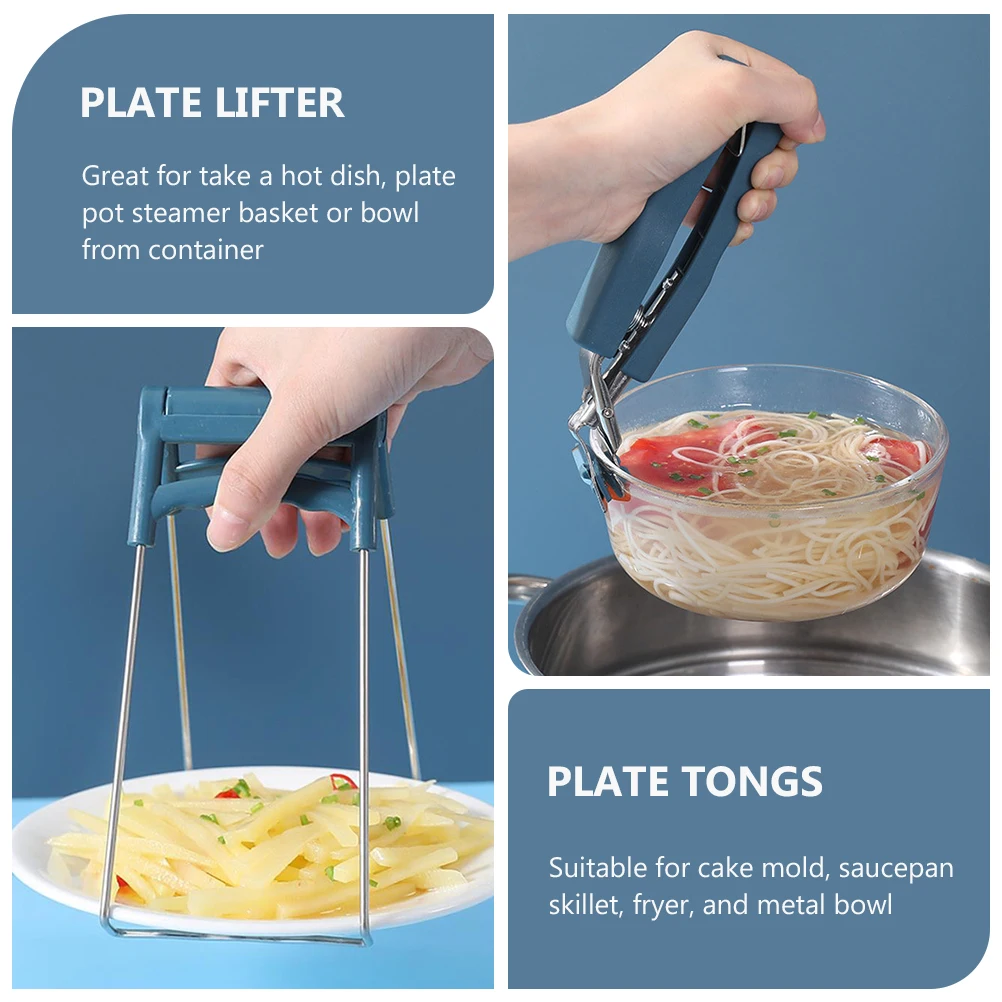 

Stainless Steel ABS Kitchen Clips Set Hot Plate Gripper Tongs Lifter Gadgets Cooking Utensils Portable Camping Picnic Travel