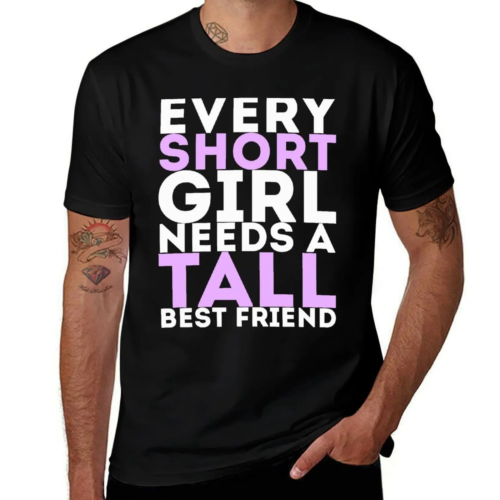 

Every Short Girl Needs A Tall Best Friend T-Shirt Independence Day Short Sleeve T-Shirt