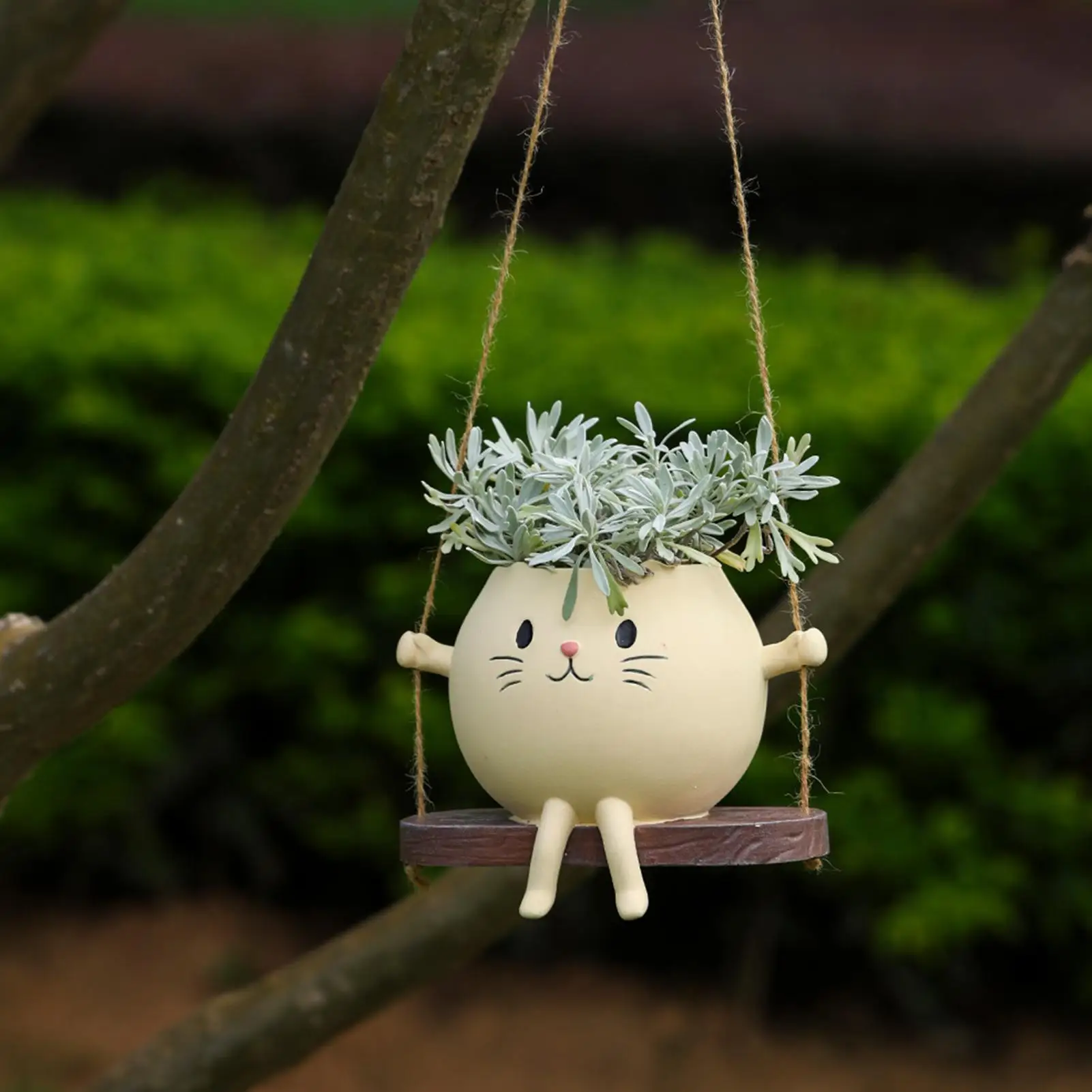 

Swinging Plant Pot Cat Swing Flower Pots For Table Decorative Plant Planter For Indoor Outdoor Living Room Patio Balcony Porch