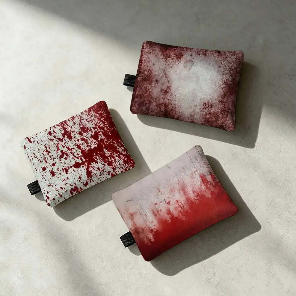Horror Splatter Blood Bloodstain Waterproof Zippered Coin Purse – Lightweight Hanging Wallet For Coins ID Cards