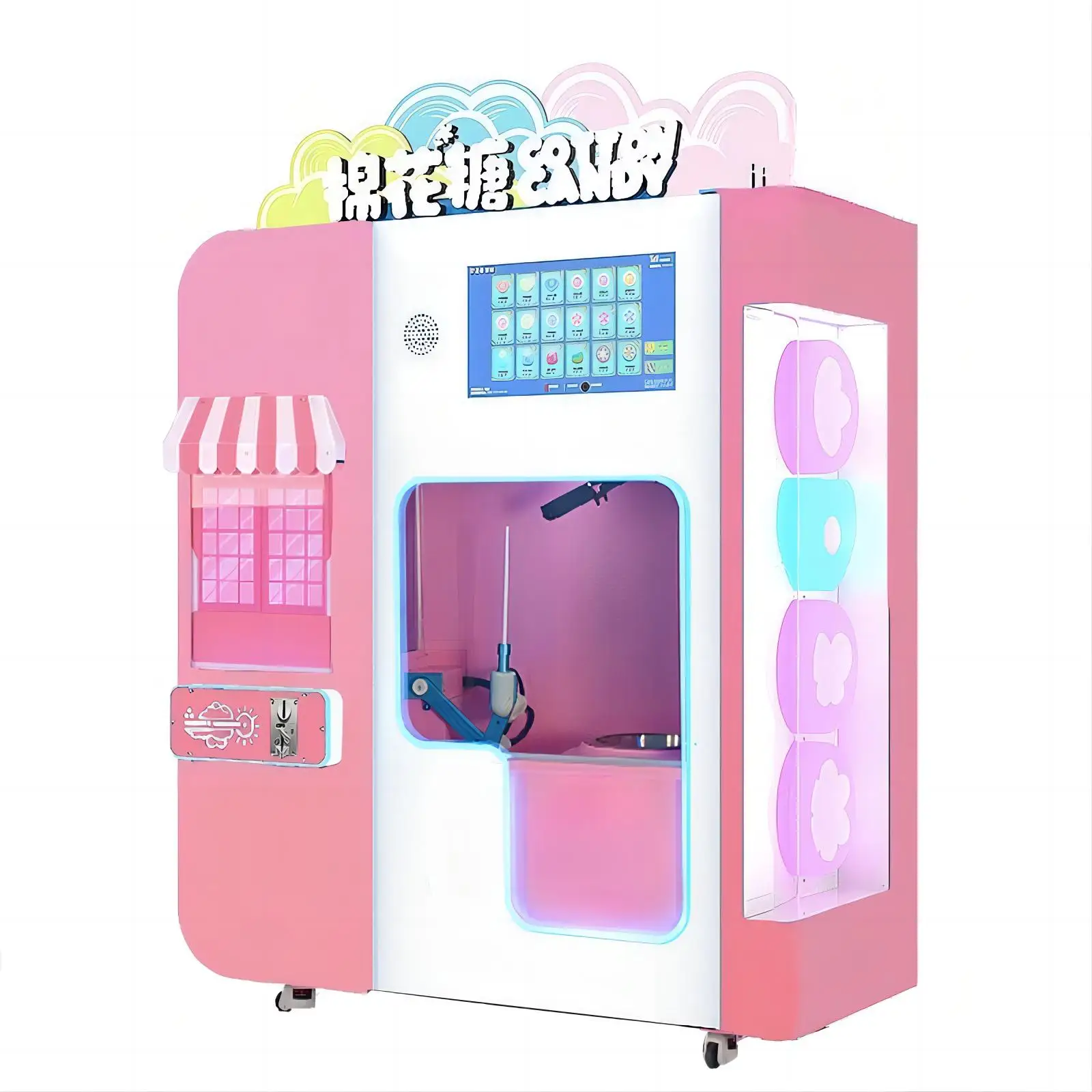 Snack Vending Machine Commercial Cotton Candy Vending Machine With High Definition Touch Screen