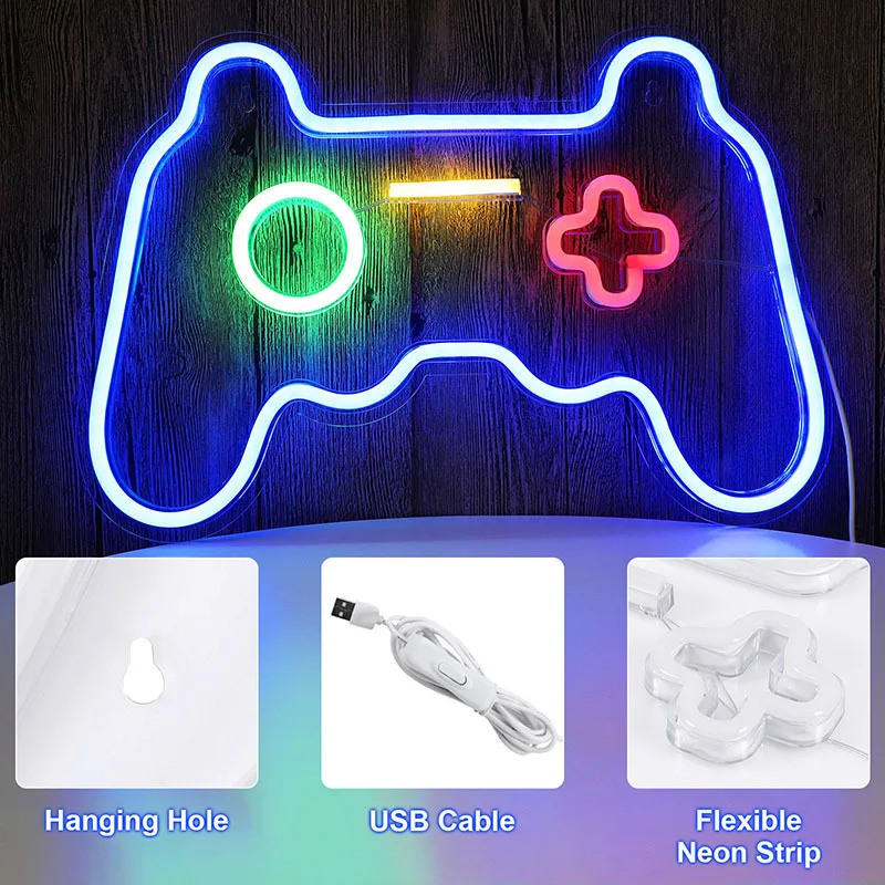 Luce decorativa per sport elettronici a tema giochi - Lampada per atmosfera a LED con design controller, decorazione della stanza ​