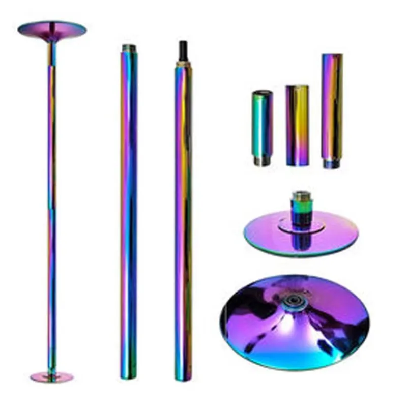 

Metallic Rainbow 45mm Static Spinning Dancing Pole Kit