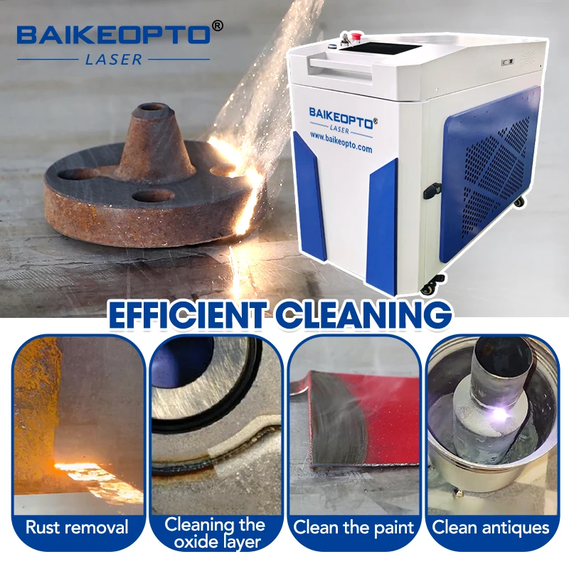 Mesin Pembersih Laser Serat Kontinu 1500w 2000w 3000w untuk Membersihkan Cetakan Ban dan Cetakan Makanan Penghilang Karat