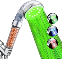 LED Anion Shower Head Rainfall SPA Temperature Control Shower Head Pressurized Water Saving 3/7 Colors Handheld Bathroom Shower