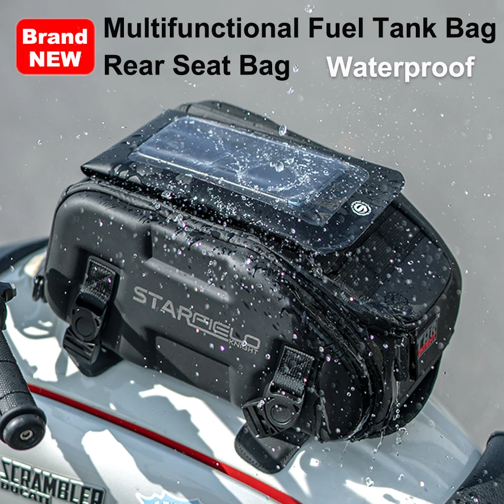 

Motorcycle Seat Back Bag Tail Box Waterproof Riding Racing Large Capacity Hard Case Luggage Bag Black Fuel Tank Motorbike Bags