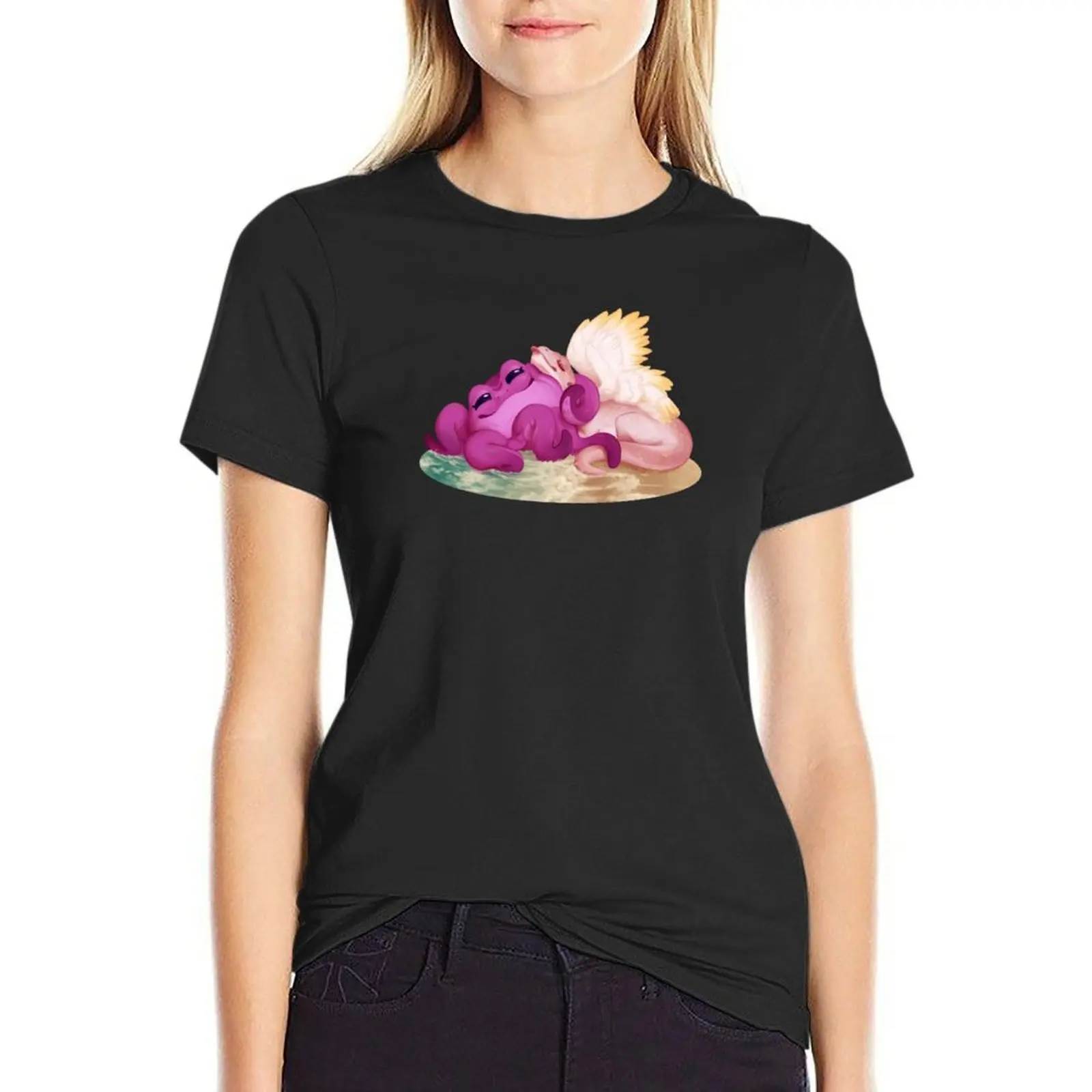 

Pretzel and Lizard T-Shirt summer top funny cute tops hippie clothes workout shirts for Women loose fit