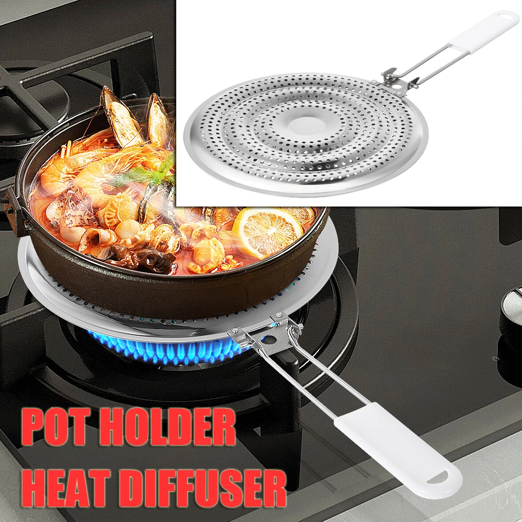 

Pot Rack Storage Pad Induction Pan Removable Heat Plate Diffuser Stainless Steel for Electric Stove Cooking Pads Stoves Flame