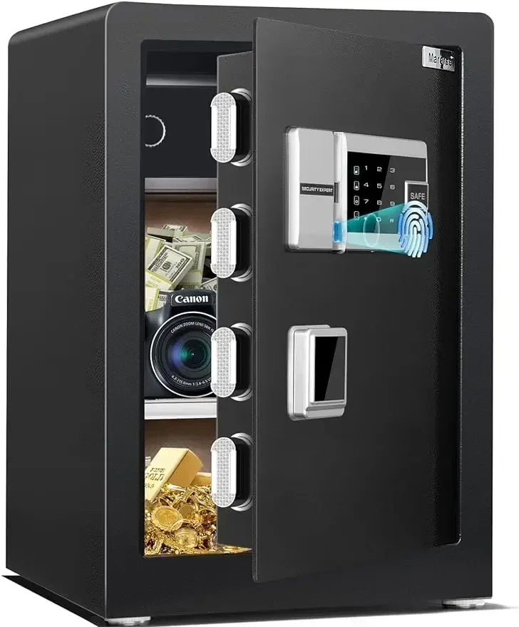 Marcree Biometric Fingerprint Safe Box, 2.6 Cub   with Voice Prompt and Private Inner Cabinet,