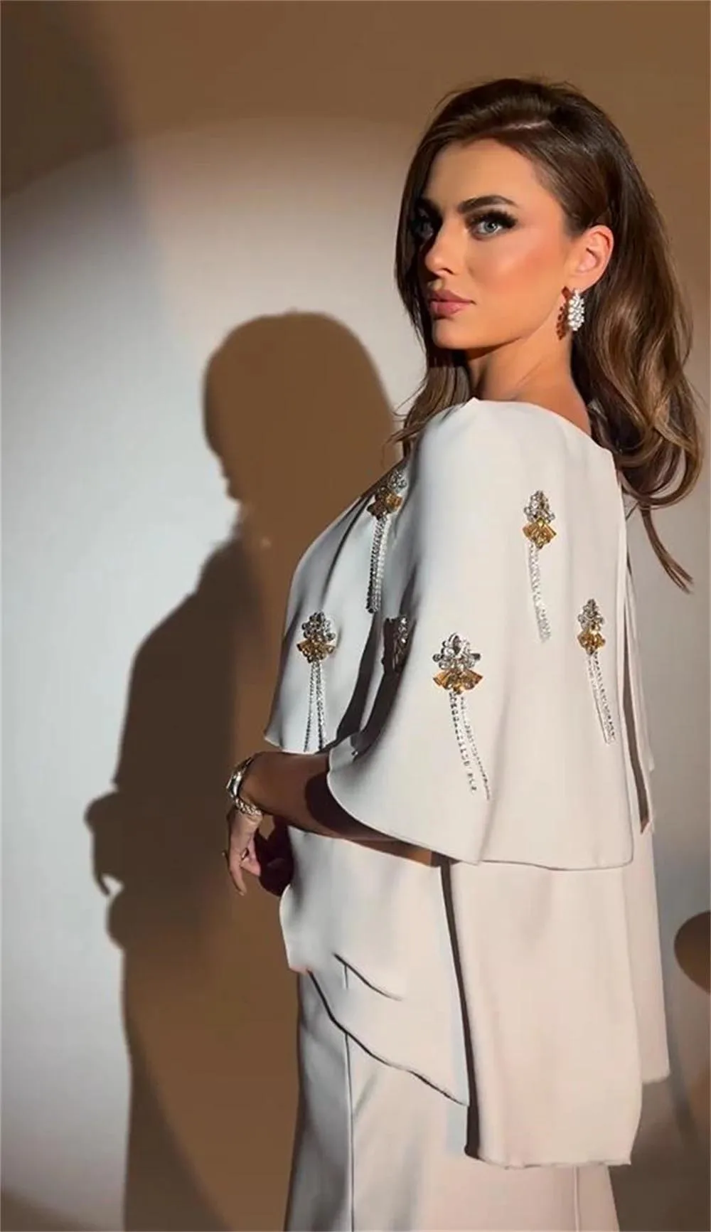 Robe de Soirée Trapèze Personnalisée pour Femme, Tenue Élégante, Longueur au Sol, Fermeture Éclair, Doublure à Manches Courtes