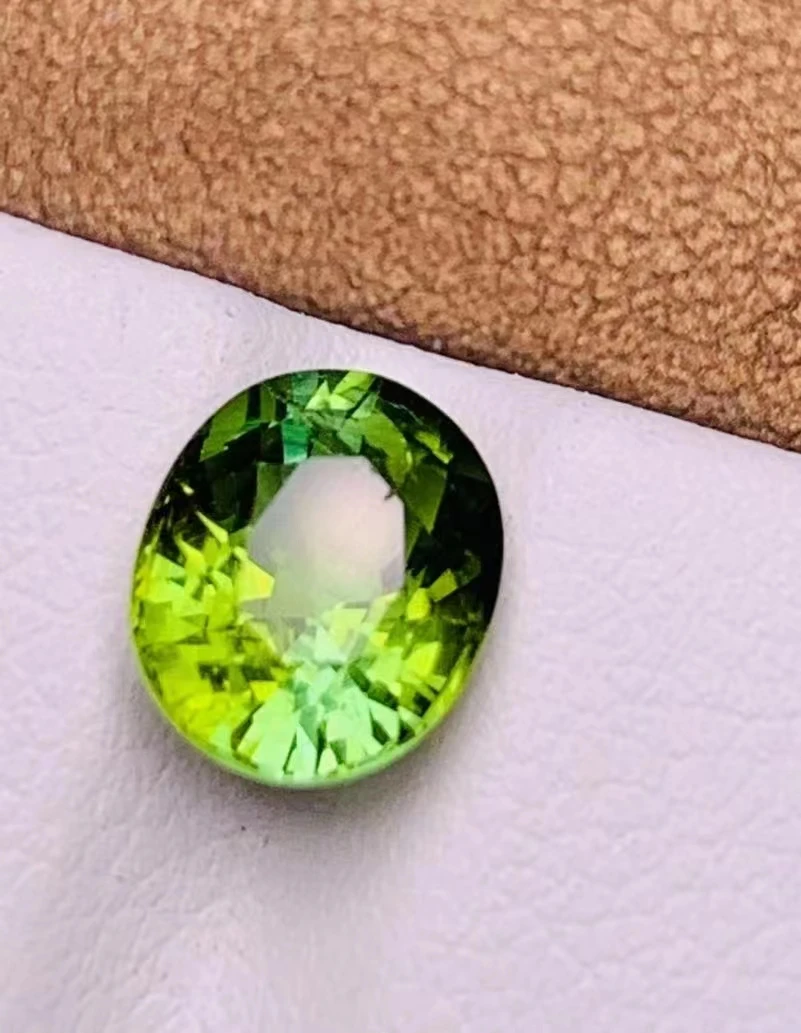 1pcs/lot Natural boutique Tourmaline ring face naked gem good fire color inlaid ring earrings Pendant