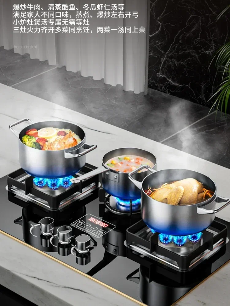 Household Three Stove Timing Table Embedded Dual-purpose Natural Gas Liquefied Gas Fire Stove Gas Stove fogao cooktop