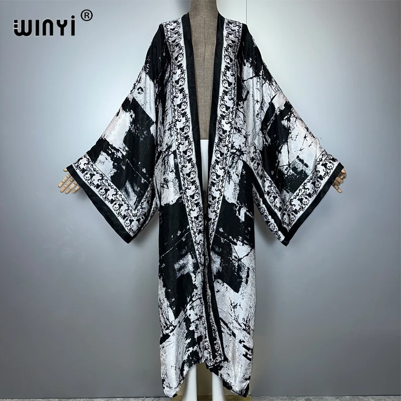 

WINYI Africa boho retro print Kimonos long dresses for woman Cardigans beach outfits kaftan beach cover up party dress maxi coat