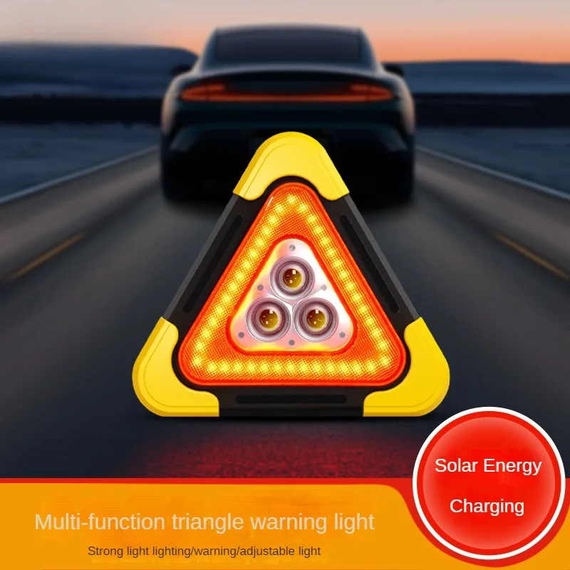 Car tripod warning sign LED tripod solar reflective flash light parking rescue