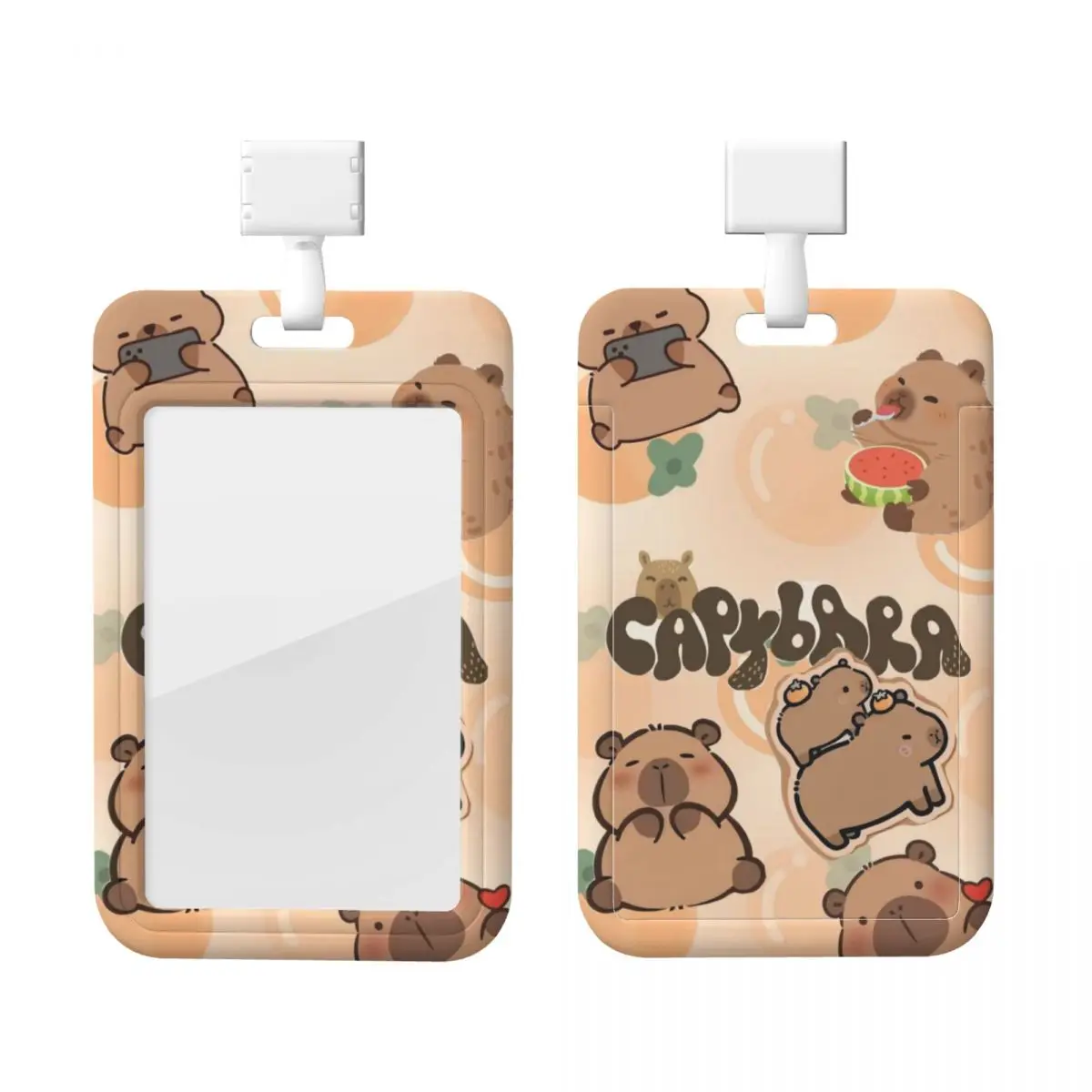 

Custom Funny Capybara Lanyard ID Protector Badge Card Unisex Student Campus Lanyard Cards Holder Credentials Accessories