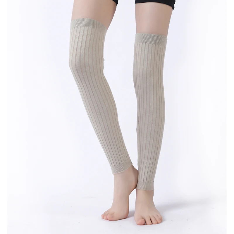 Newly Design Women Spring Solid Color Warm Leg Warmers 100% Cotton Knit High Knee Socks Autumn Ruffle Trim Boot Topper Socks