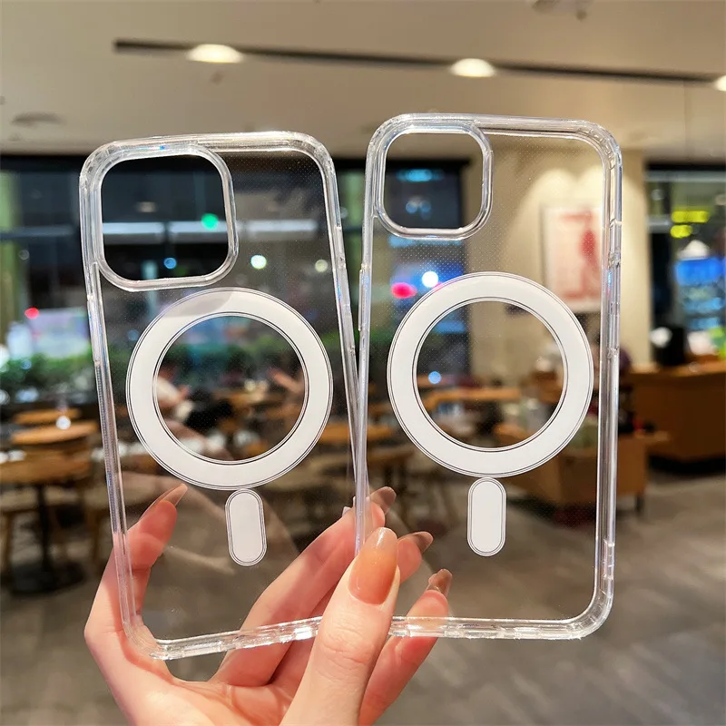 Phone Clear Case for Magsafe Mag Safe iPhone 15 Pro Max 14 Plus 13 Mini 12 11 X XS XR SE 2022 2020 15Pro 14Pro Cover Accessories