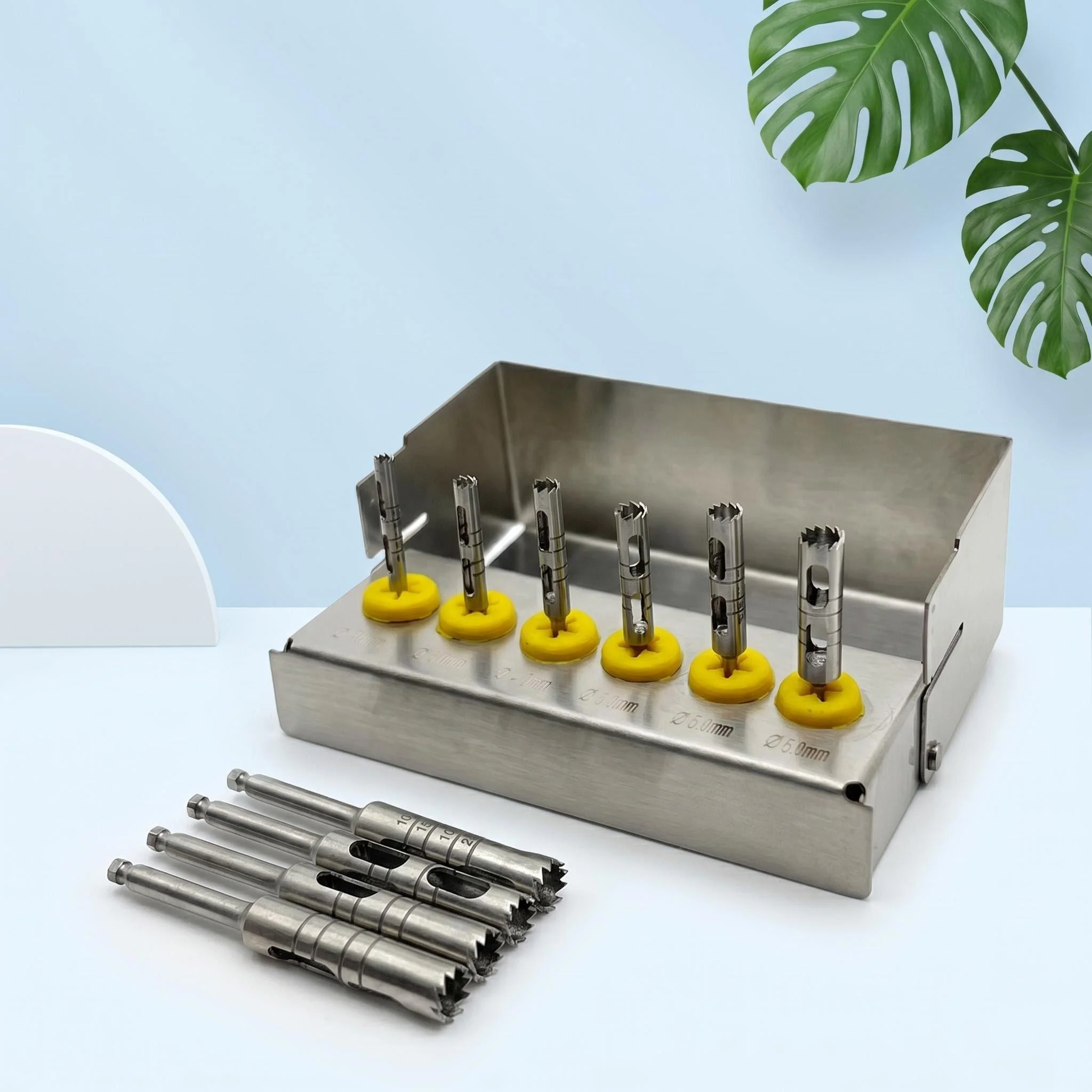 

6Pcs/set Dental Implant Long Trephine Bur Drills Kit Surgical Instruments Dentist Implant Drills Oral Laboratory Kit
