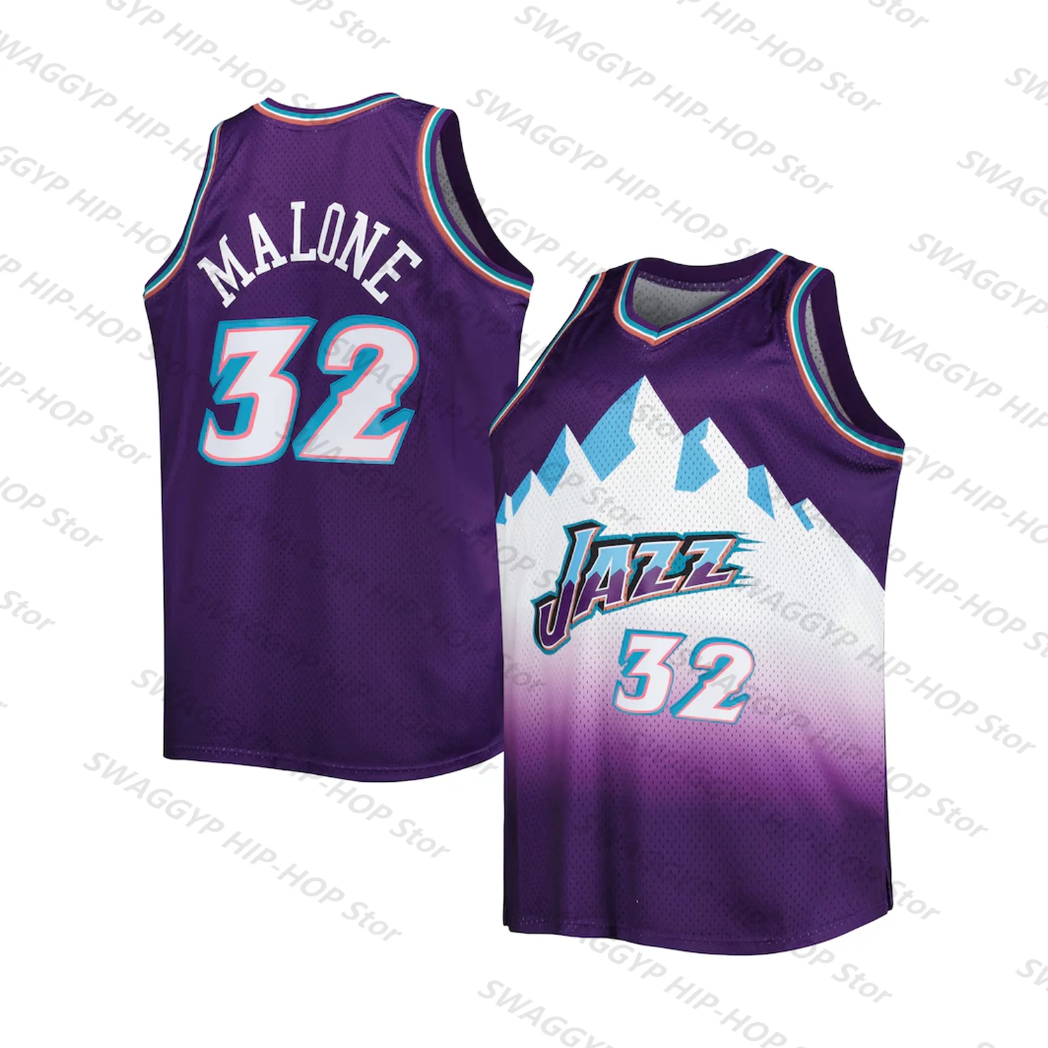 1996/97 Jazz Double Brake 3D Printed Crew-neck Vest Classics Sw Jersey-Purple#12 Icon Classic Vintage Unisex Tops#32 Kids/Adults