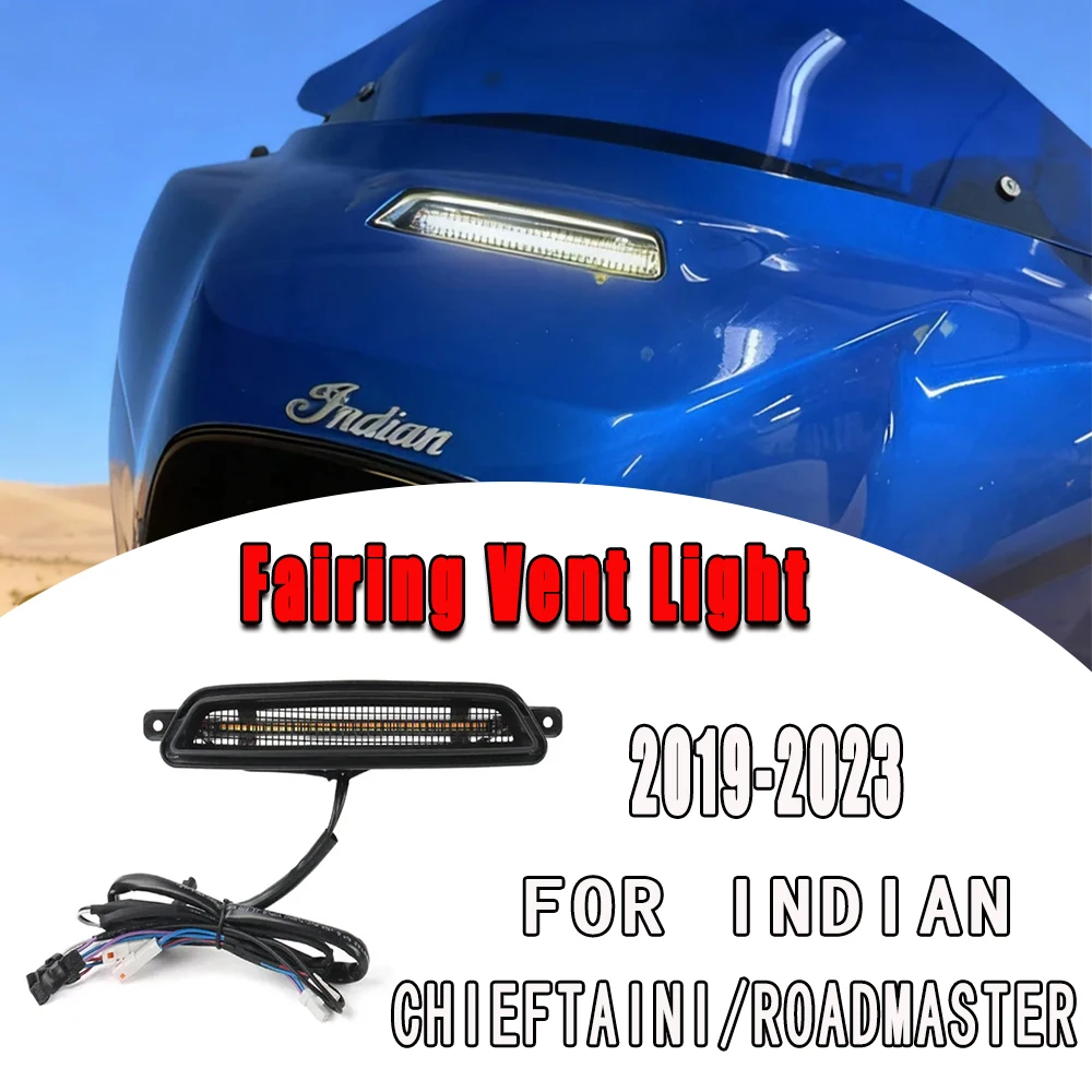 

Fit Indian Chieftain Limited Dark Horse 2019-2023 Motorcycle LED Fairing Vent High Brightness Auxiliary Insert Light accessories