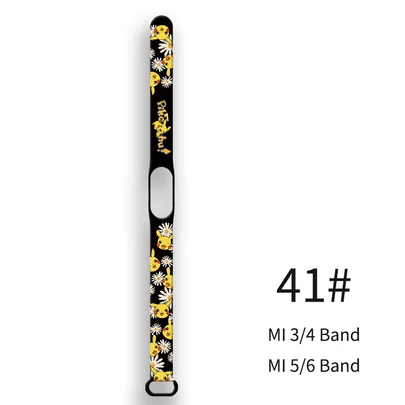 Pokemon Pikachu Strap for Xiaomi Mi Band 7 6 5 4 3  Watch Band Creative Graffiti Bracelet Replacement for XiaoMi 7 4 5 Wristband