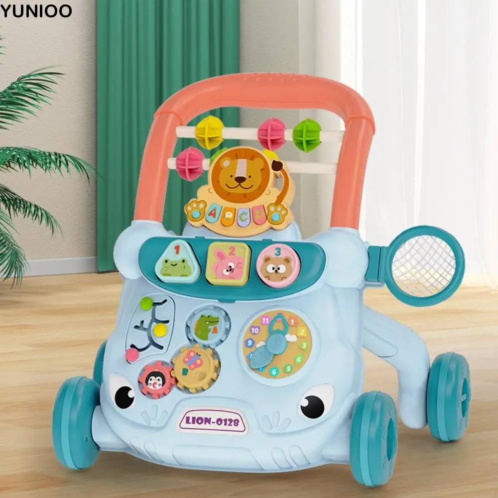 

Детские ходунки с героями мультфильмов, раздвижная тележка с защитой от опрокидывания, музыкальные ходунки для малышей, несколько видов деятельности, музыкальные огни, тележка для малышей, подарок