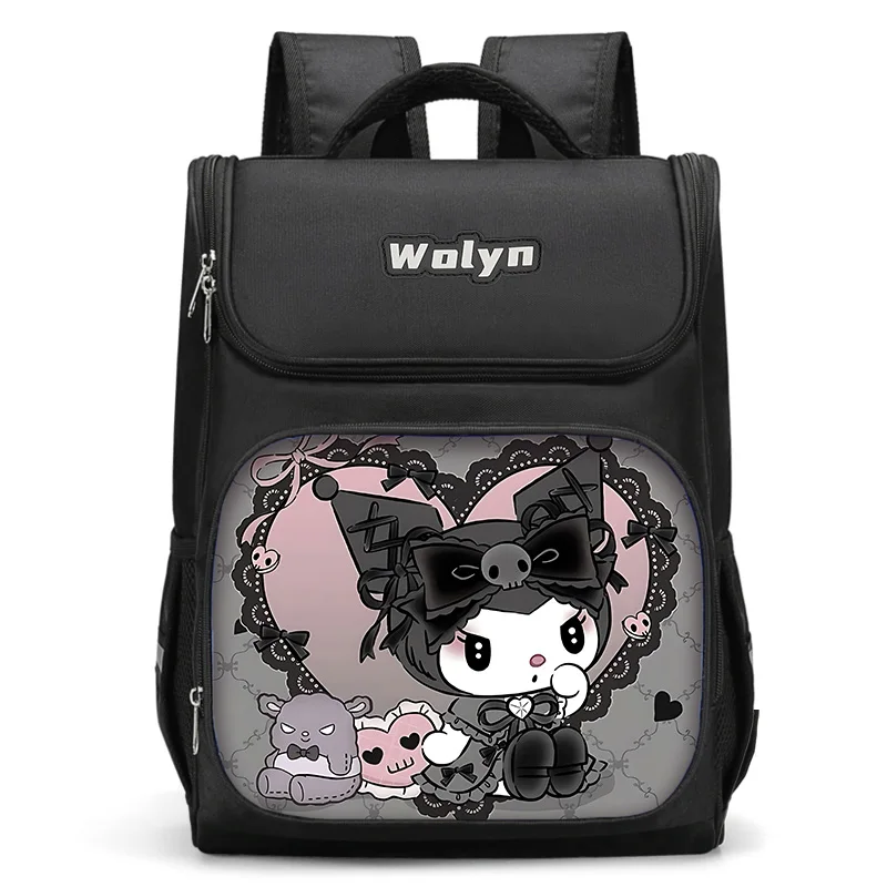 Sanrio Cute Cartoon Kuromi Large Child Backpack Boy Girls School Bag For Men Women Traveling Backpack Durable Multi Compartmen