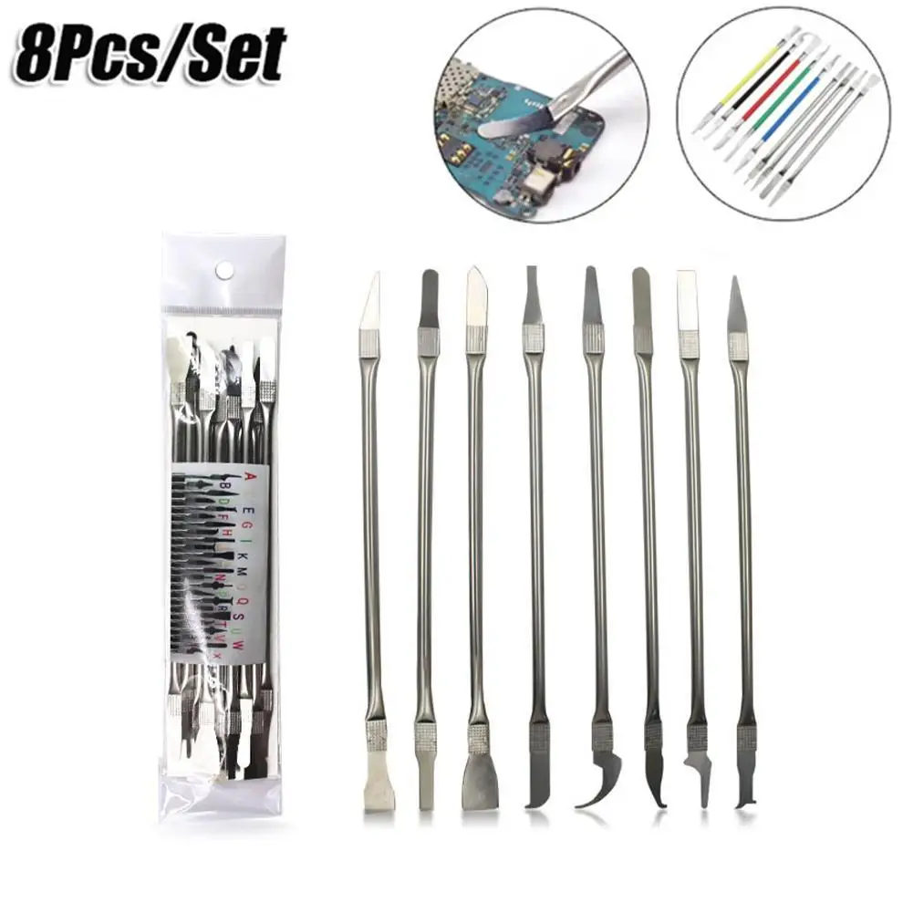 

8PCS Digital Products Repair Accessory C Chip CPU Remover Stainless Steel Pry Open Ultra Thin Repair Phone Disassemble Tools