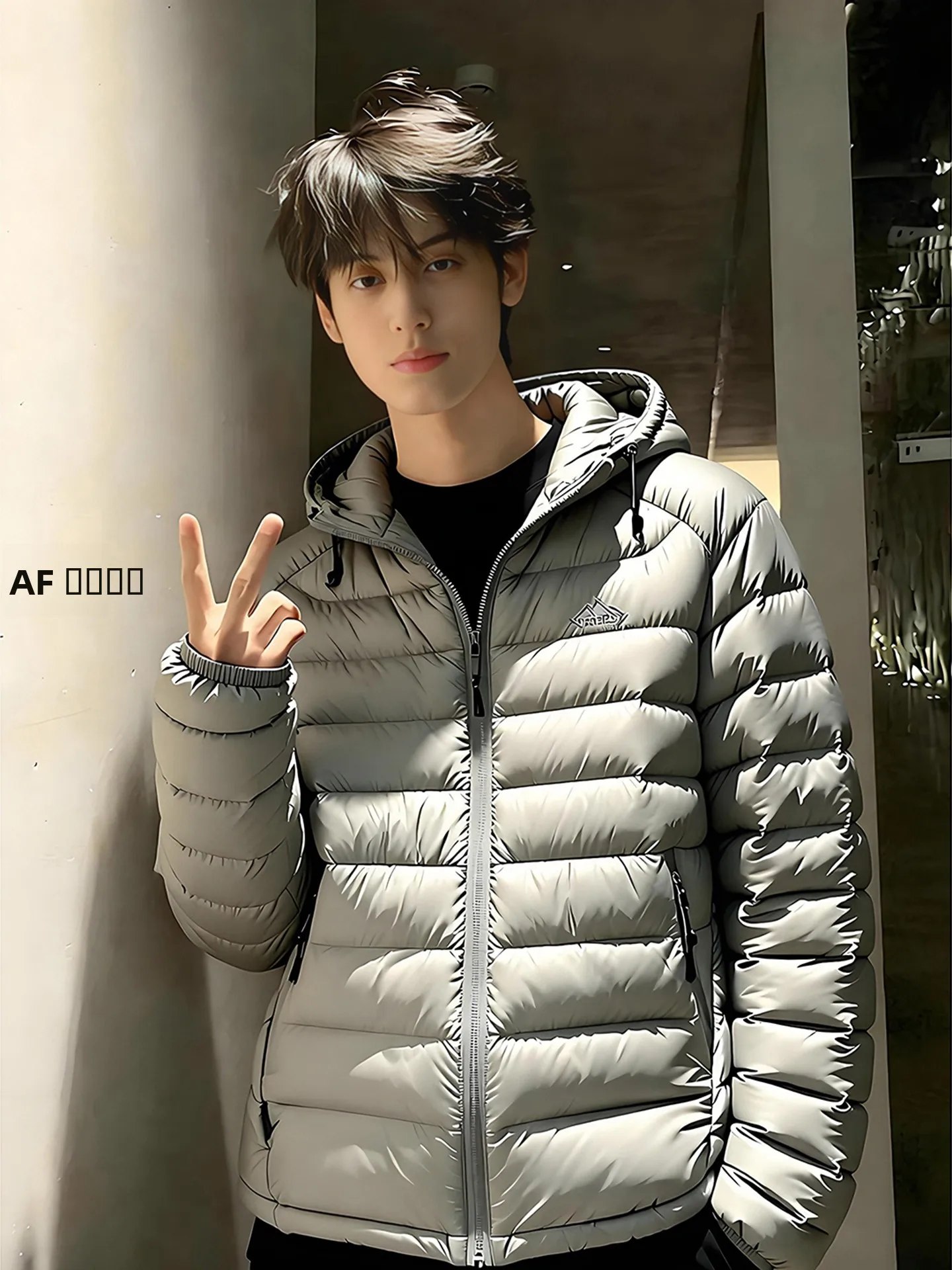 

Легкая мужская пуховая куртка с капюшоном, хлопковое пальто, зимний дизайн, приталенный крой, теплая, с инкрустацией костяным узором, молодежная мода, антимикробная защита