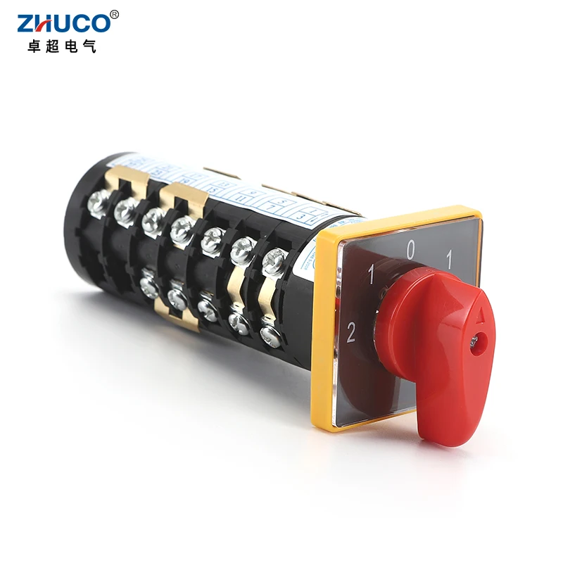 ZHUCO HZ5B-10/T721.7 10A 5 Positions 7 Poles 28 Screws Universal Rotary Cam Changeover Reversing Combination Switch