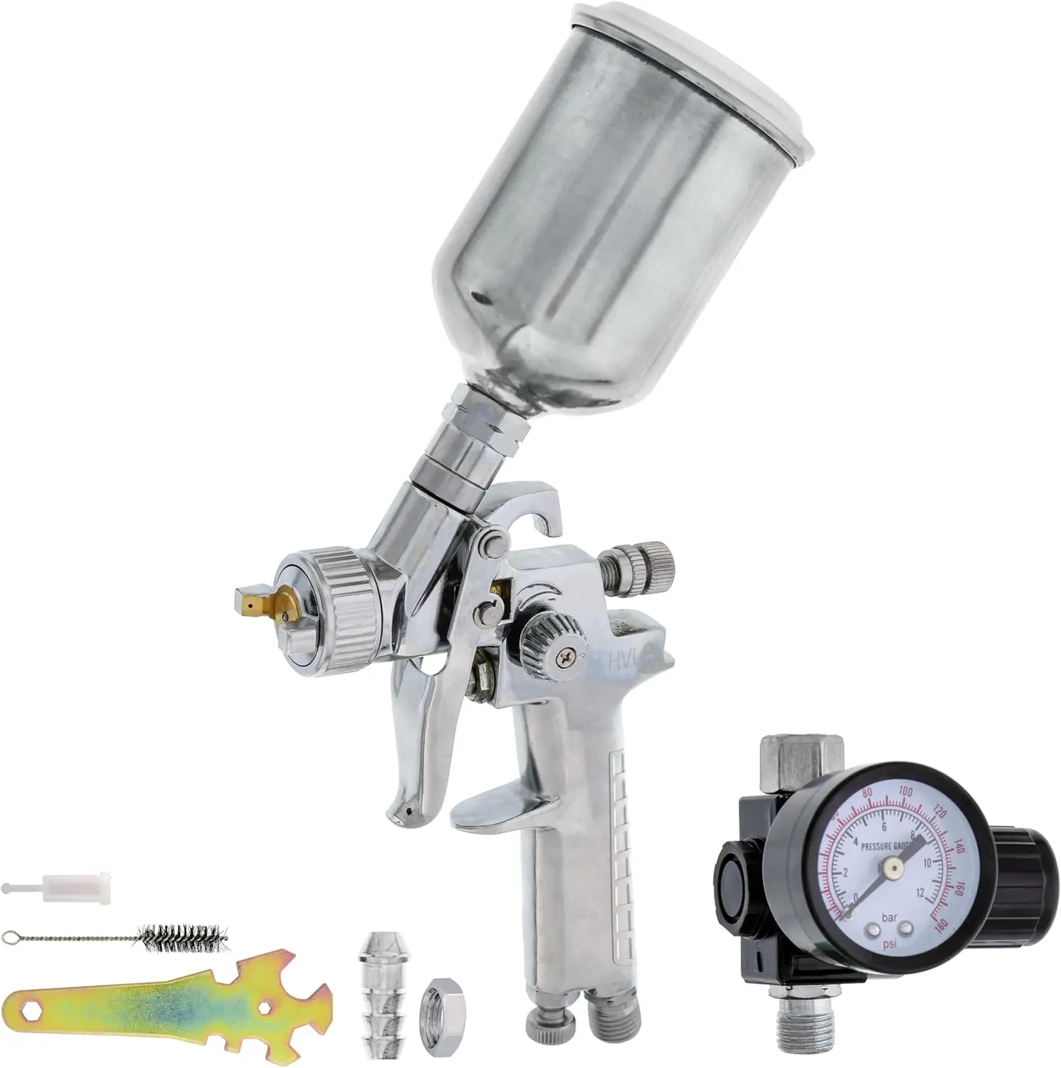 TCP Global HVLP Mini Touch-Up Spray Gun Set -1.0 mm Nozzle set up for Auto Paint Primer Topcoat Touch-Up - Ideal for