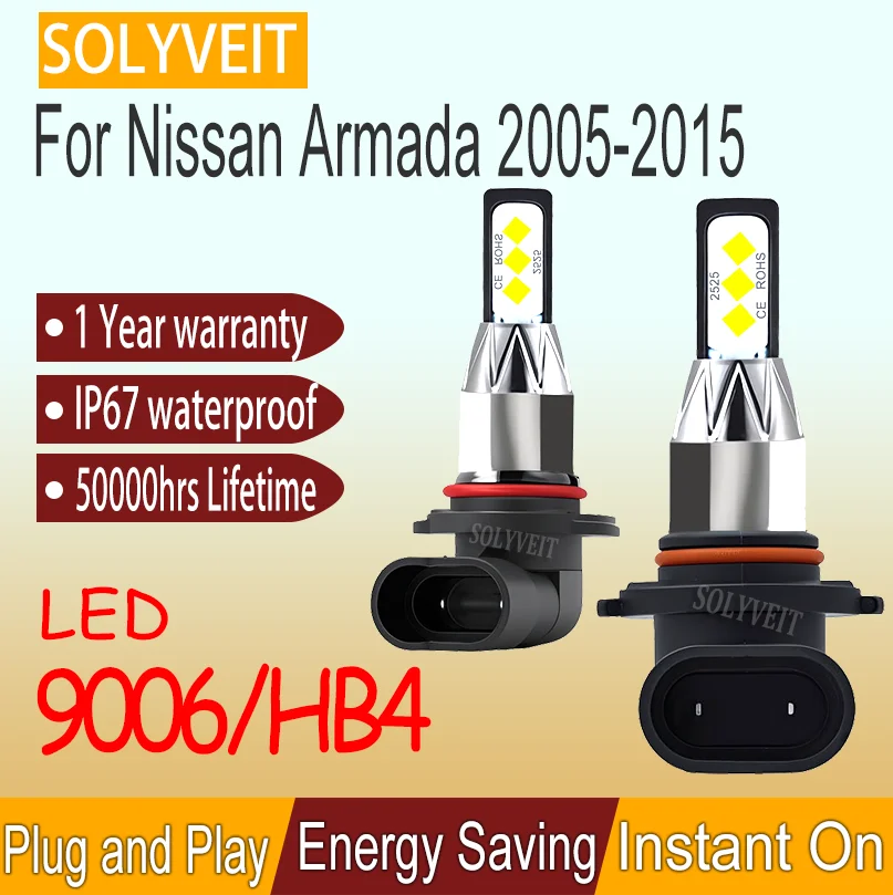 

9006 Tool-Less Setup Smooth Driving Brighter Than Halogen LED Low Beam For Nissan Armada 2005 2006 2007 2008 2009 2010 2011-2015