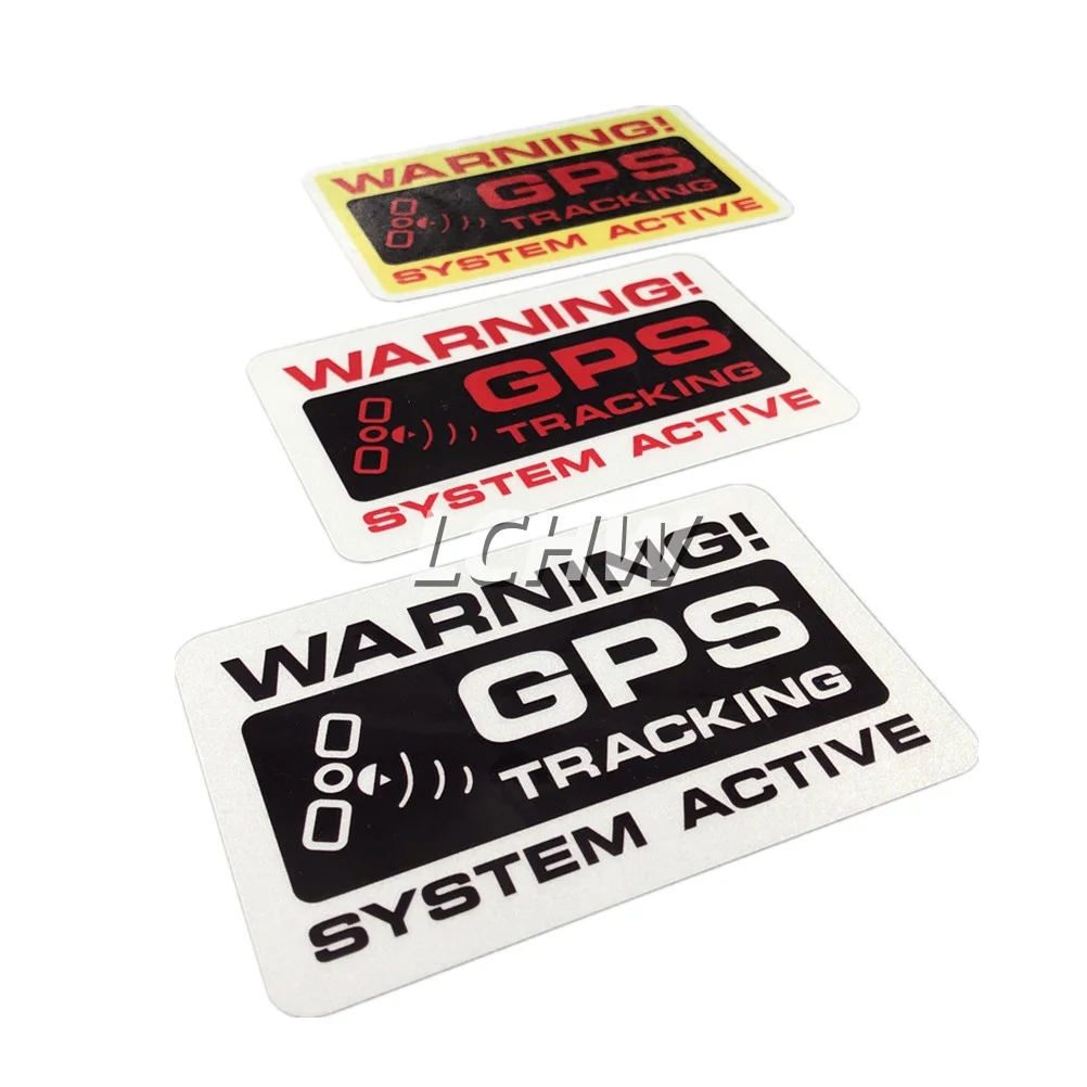 Adesivos de Aviso para Sistema de Rastreamento GPS, Gráficos para Carro, Janela, Carroceria, Capacete de Moto e Fita para Tanque de Combustível