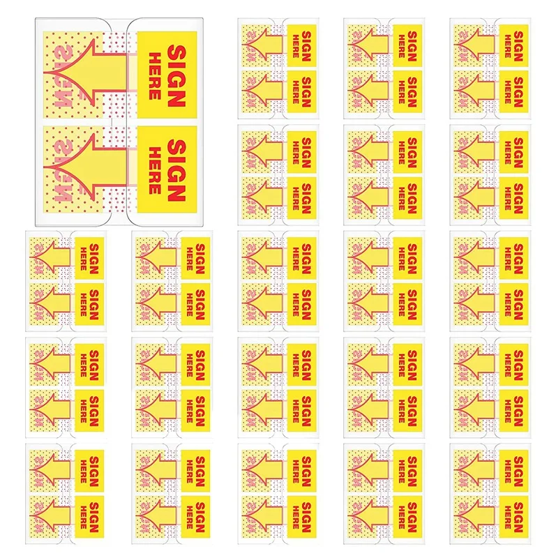 

300 Piece Sign Here Tabs Sign Here Flags With Dispenser Arrows Flag, 1 Inch (Yellow)