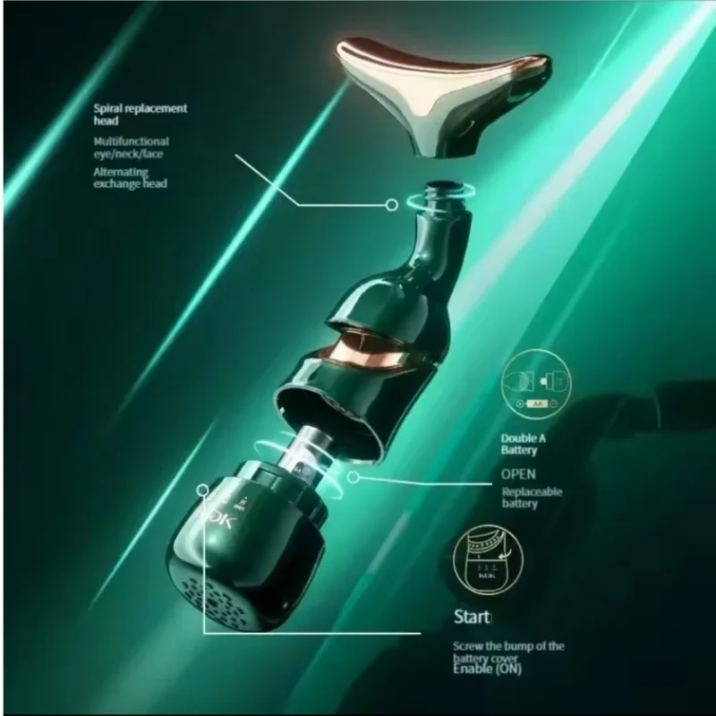 Dispositivo de Lifting Facial 3 em 1, masajeador Facial para cuello, ojos, emagrecimento, EMS, belleza, estiramento de la piel, a