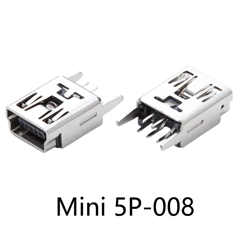 10pcs Mini USB 2.0 Female Cnnector B type 5Pin DIP 180Degree Straight Feet USB Jack