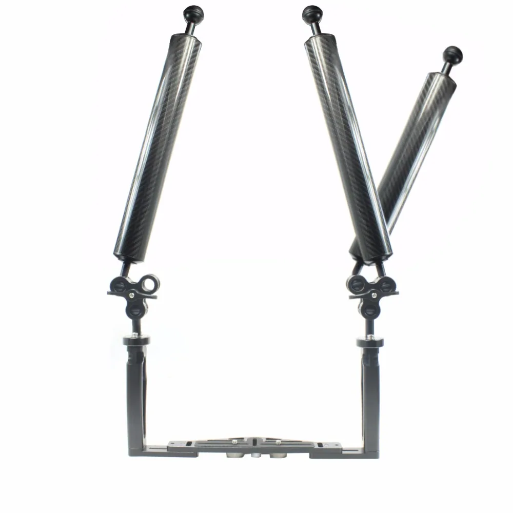 Tauchen DSLR Kamera käfig Dual Handheld Tray Halterung Buttery Clip Kohle faser Verlängerung sarm schwimmende Stativ halterung für Gopro 13 – Detail 37